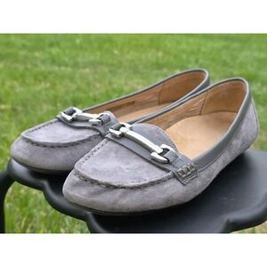 Vionic Mesa Women's Size 9 M Gray Moccasin Shoes Leather Loafer Flats